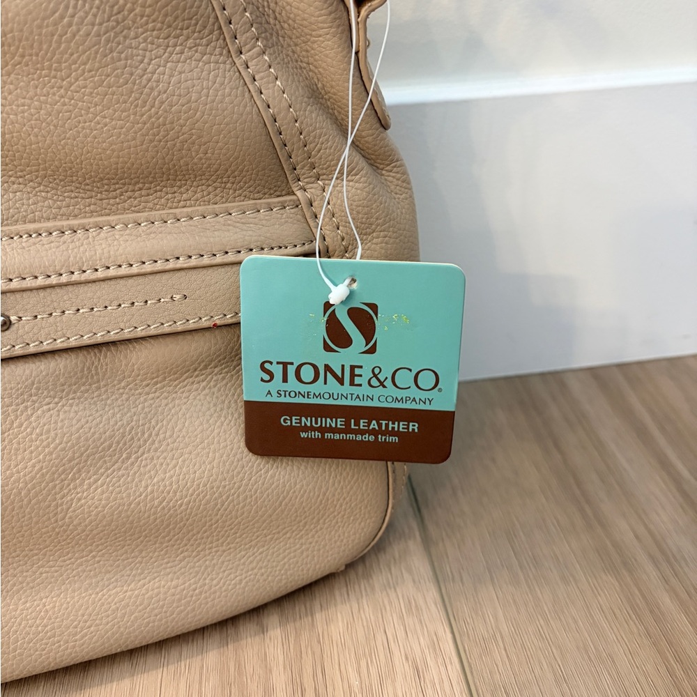 Stone & Co. Taupe Leather Crossbody Bag - Picture 3 of 8
